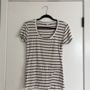 Zenana Outfitters Black and White Striped Tee